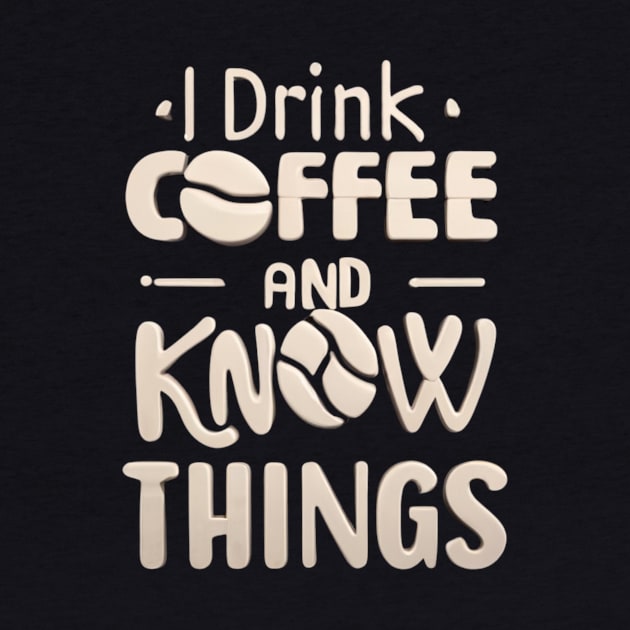 I Drink Coffee And Know Things Coffee Lovers by Positive Designer